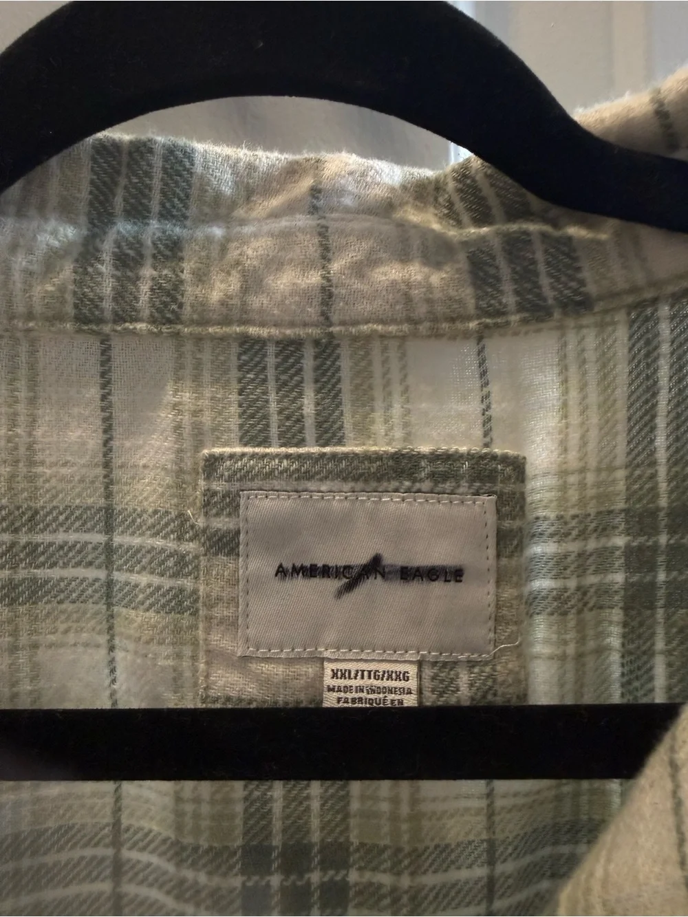 American Eagle Quarter Button Flannel - Picture 4 of 7